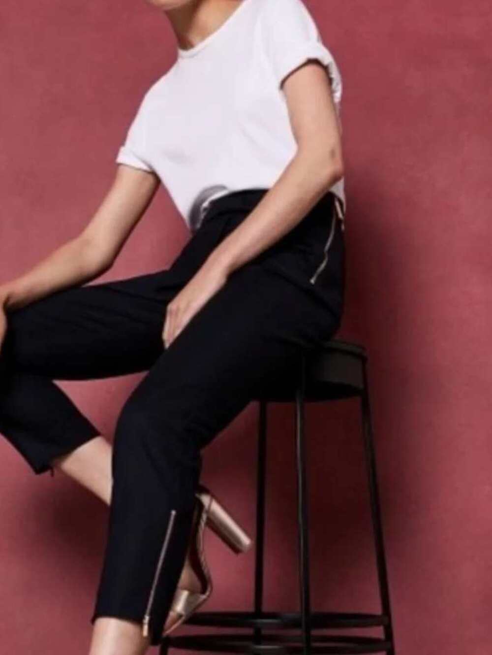Ted Baker London Navy Betha Bow Waist Trousers- Size 2